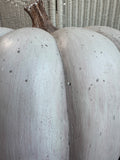 XL Heavyweight White Resin Pumpkin Decor
