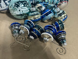 25 pc Blue/Silver Vintage Glass Ornaments, Lot K