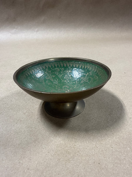 Small Brass Trinket Pedestal Bowl