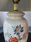 Tole Style Painted Floral Ceramic Lamp (WORKS)