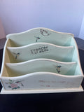 Shabby Chic Pale Green Hummingbird Wooden Desk Organizer