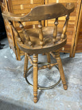 Single Wooden 24"H Swivel Bar Stool