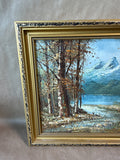 Framed Original Mountain Landscape Painting