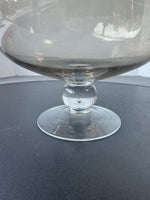 Smoky Glass Pedestal Fishbowl Vase