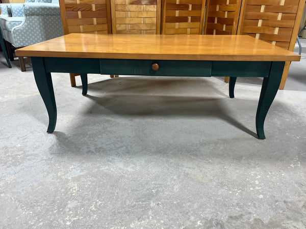 Lane Two Tone Coffee Table (dark green/wood tone)