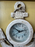 Sealed Shabby Chic Anchor Nautical Wall Clock in Box