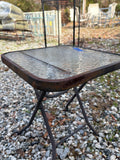 Small Metal Outdoor Table w/Glass Top
