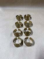 Set Of 8 Solid Brass Pineapple Napkin Ring Holders