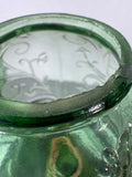 Pair of Empoli Style 2-Piece Vintage Green Glass Hurricane Candle Lamps