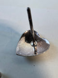 Etched Heart Sterling Silver Stud Earrings