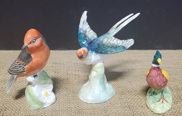 3 Piece Lot of Ceramic Bird Figurines