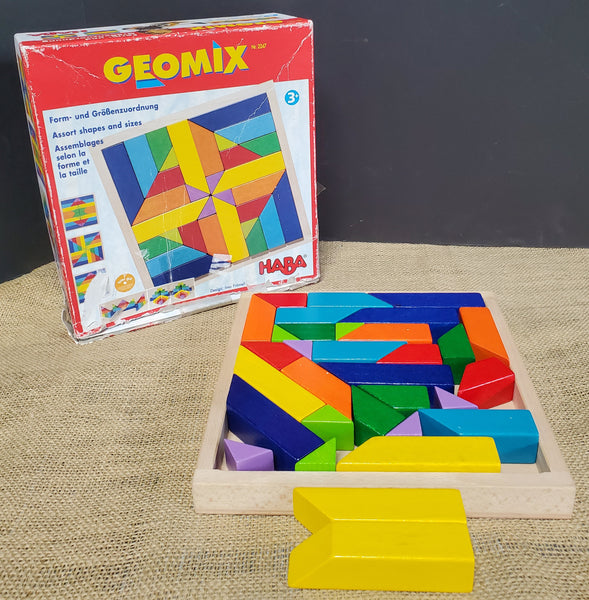 Vintage Haba Geomix Wooden Puzzle Game
