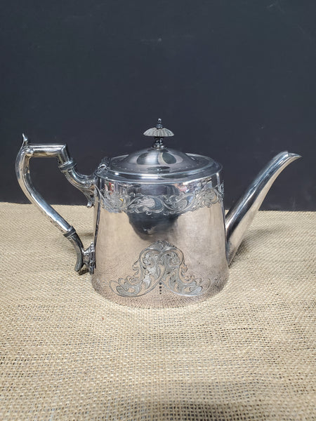 Vintage EPBM Silverplated Etched Teapot