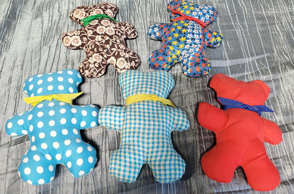 (C) 5 Piece Lot of Hand Sewn Teddy Bears