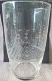 Vintage Etched Clear Glass Clipper Ship Vase