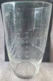 Vintage Etched Clear Glass Clipper Ship Vase