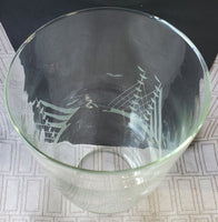 Vintage Etched Clear Glass Clipper Ship Vase