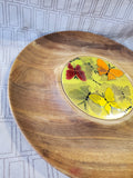 Vintage Ernest Sohn Wooden and Enamel Cheese and Cracker Tray