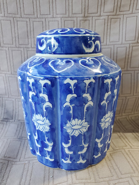 Vintage Blue and White Ginger Jar