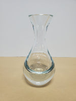 Vintage Mouth Blown Heavy Clear Glass Vase