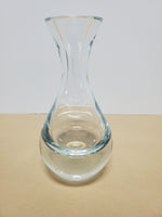 Vintage Mouth Blown Heavy Clear Glass Vase