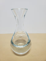 Vintage Mouth Blown Heavy Clear Glass Vase