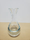 Vintage Mouth Blown Heavy Clear Glass Vase