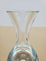 Vintage Mouth Blown Heavy Clear Glass Vase