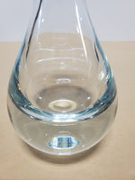 Vintage Mouth Blown Heavy Clear Glass Vase