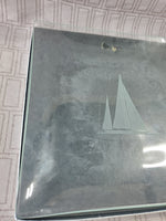 Etched Clear Glass Sailboat Decorative Plate