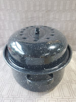 Black and White Speckled Oval Roaster Pan