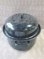 Black and White Speckled Oval Roaster Pan