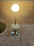 Small Cream Desk Lamp with Green Metal Lamp Shade WORKS