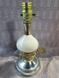 Small Cream Desk Lamp with Green Metal Lamp Shade WORKS