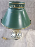 Small Cream Desk Lamp with Green Metal Lamp Shade WORKS