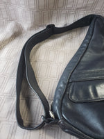 Vintage Ameribag Black Leather Crossbody Travel Bag