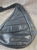 Vintage Ameribag Black Leather Crossbody Travel Bag