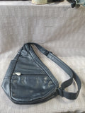 Vintage Ameribag Black Leather Crossbody Travel Bag