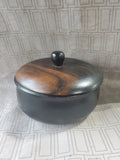 Vintage Brushed Lacquer Round Wooden Box