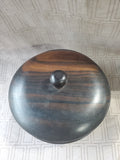 Vintage Brushed Lacquer Round Wooden Box