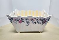 Vintage Wooden Hand Painted Scalloped Edged Basket