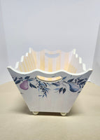 Vintage Wooden Hand Painted Scalloped Edged Basket