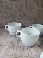 Set of 6 White World Market Stacking Mugs with Stand (2 AVAILABLE PRICED INDIVIDUALLY AT $25 EACH)