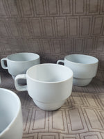 Set of 6 White World Market Stacking Mugs with Stand (2 AVAILABLE PRICED INDIVIDUALLY AT $25 EACH)