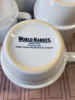 Set of 6 White World Market Stacking Mugs with Stand (2 AVAILABLE PRICED INDIVIDUALLY AT $25 EACH)