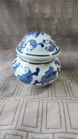 Blue and White Asian Inspired Trinket Jar