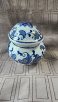 Blue and White Asian Inspired Trinket Jar