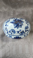 Blue and White Asian Inspired Trinket Jar