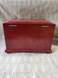 Vintage Red Toned Wooden Jewelry Box