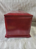 Vintage Red Toned Wooden Jewelry Box